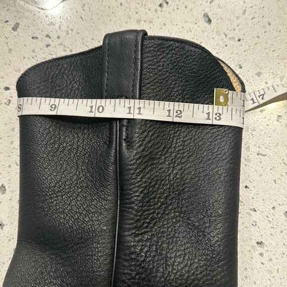 LARRY MAHAN Women’s 6.5B Black Leather Cowgirl Western Boots Handcrafted in USA - Picture 7 of 16